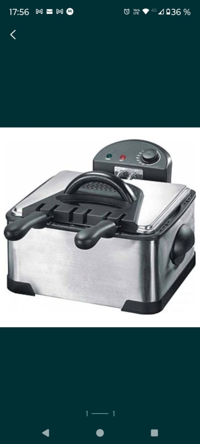 Friteuza Orion, Negru/Inox, 2000 W, 40 x 39 x 23.5 cm, folosita 2 ori